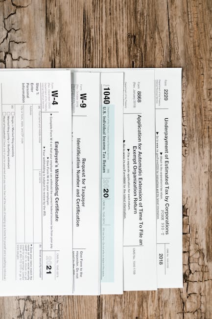 Corporate tax forms and tax planning documents